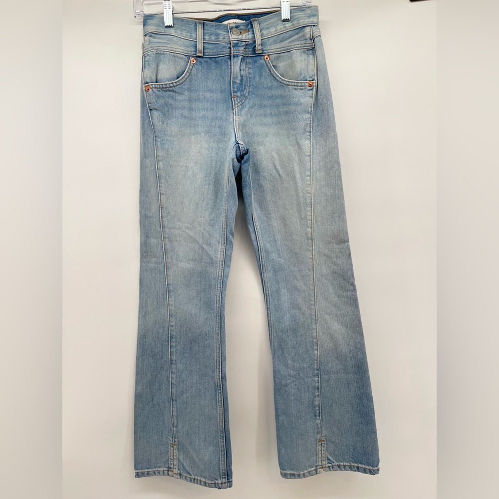 RE/DONE
Marea Mid-Rise Kick Flare Crop Vintage Blue Jean Size 24 NWT 90’s Y2K